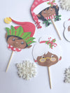christmas elf toppers, black christmas toppers