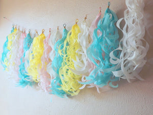 Pastel Paper tassel garland for birthday party decorations