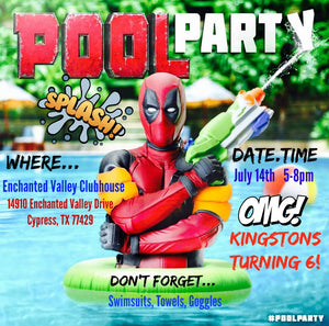 Deadpool Pool Party Invitation