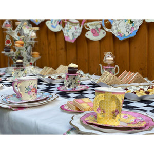 Vintage Paper Teacups and Saucers Set