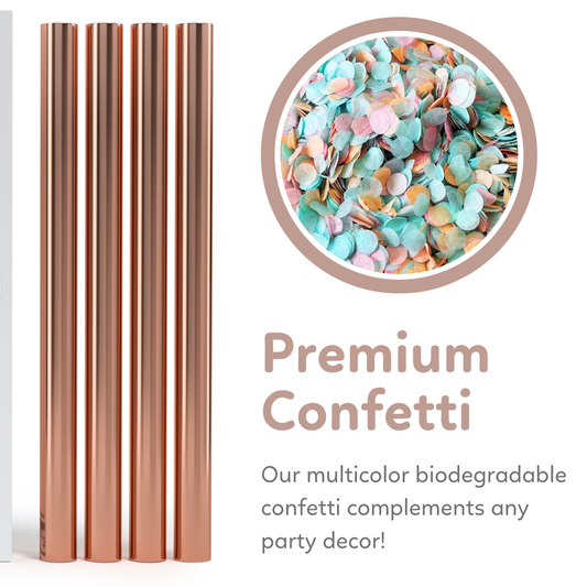 Confetti Flutter Sticks - Rose Gold