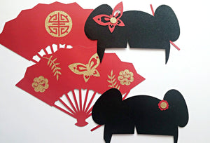 Asian photo booth props, oriental party decorations, geisha girl party decorations