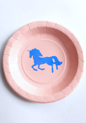 pink unicorn plates