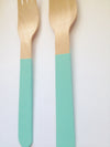 Painted wooden forks, Robins egg blue wooden forks