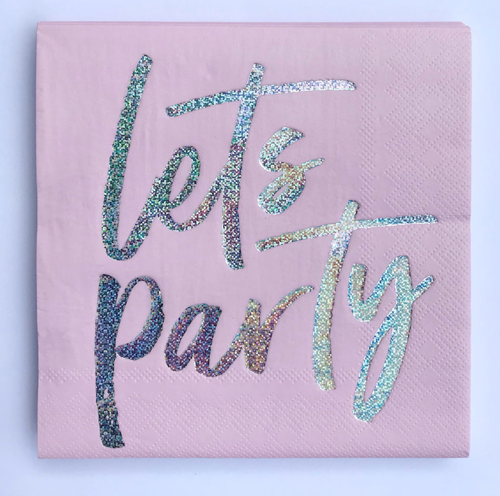 Let's Party Pink Foil Napkins
