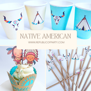 Tribal Paper Cups| Boho Party| Native American