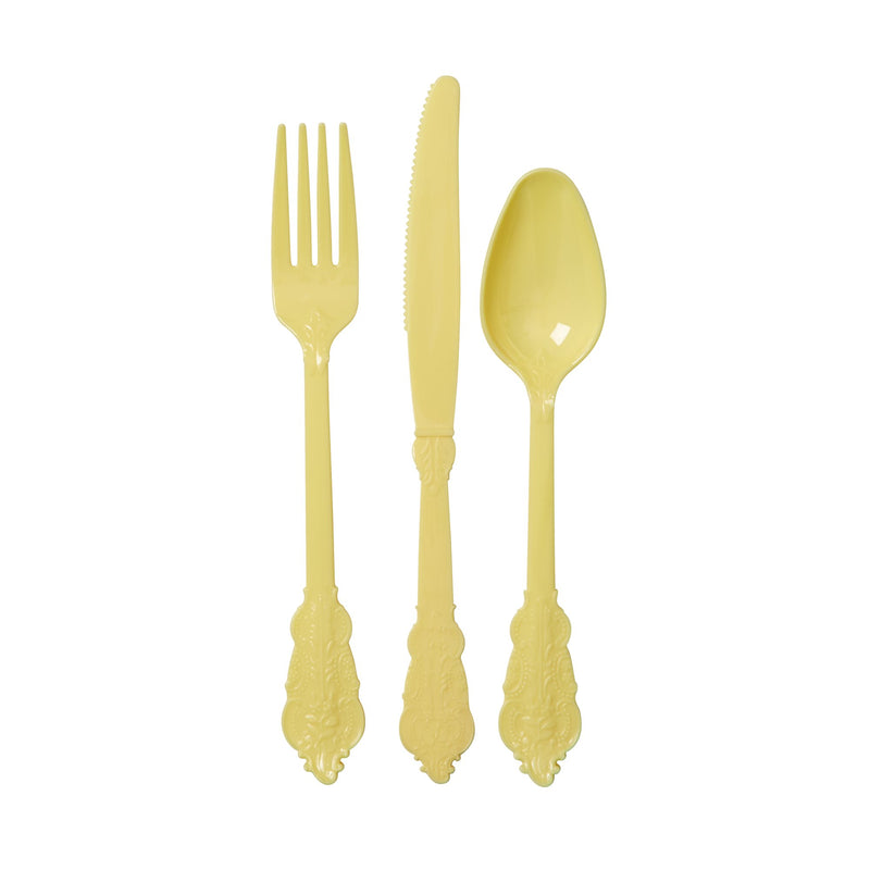 Elegant Yellow Plastic Forks, Spoons and Knives