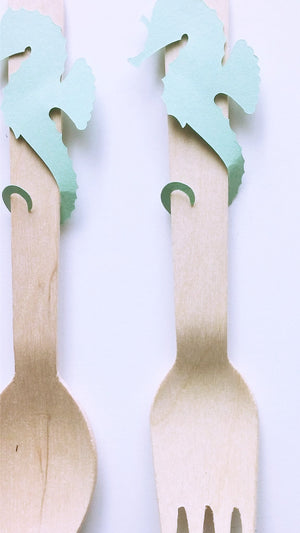 Seahorse wooden spoons and forks