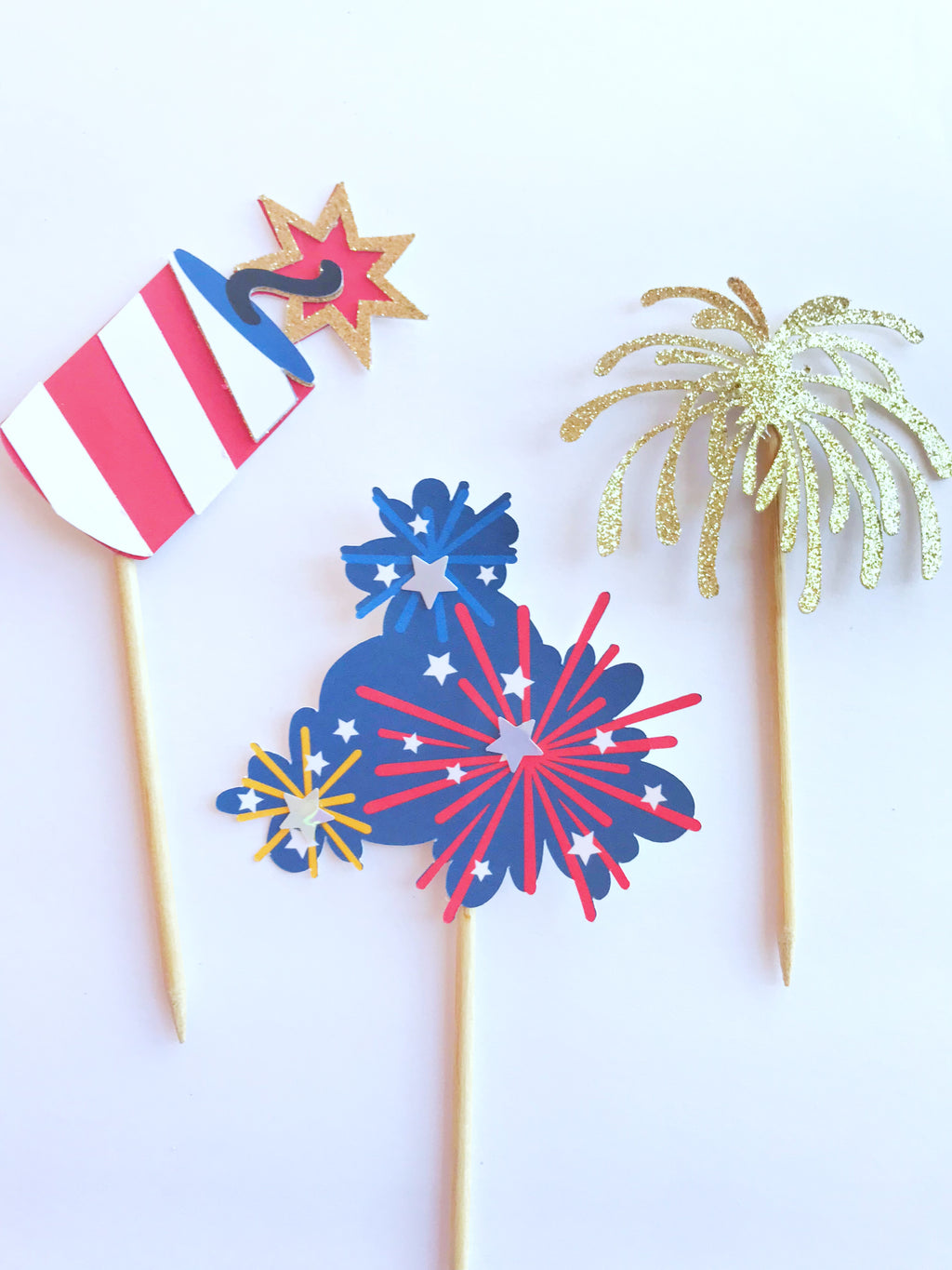 July 4th cupcake toppers