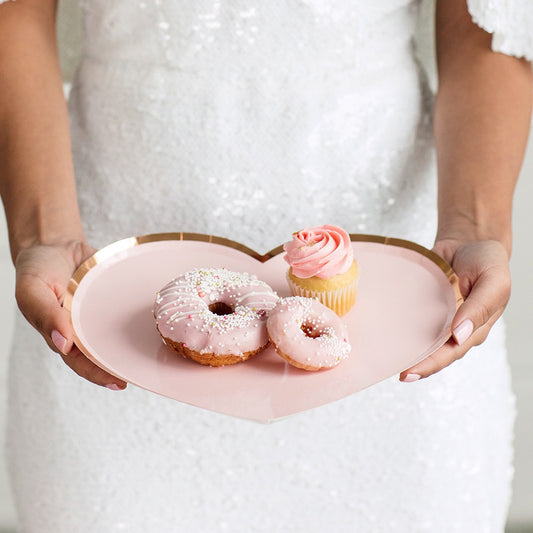 Large Heart Disposable Paper Party Plates