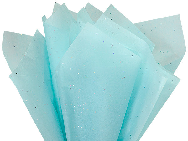 aqua tissue paper with gemstones