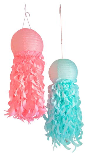 jellyfish lanterns, mermaid party decorations