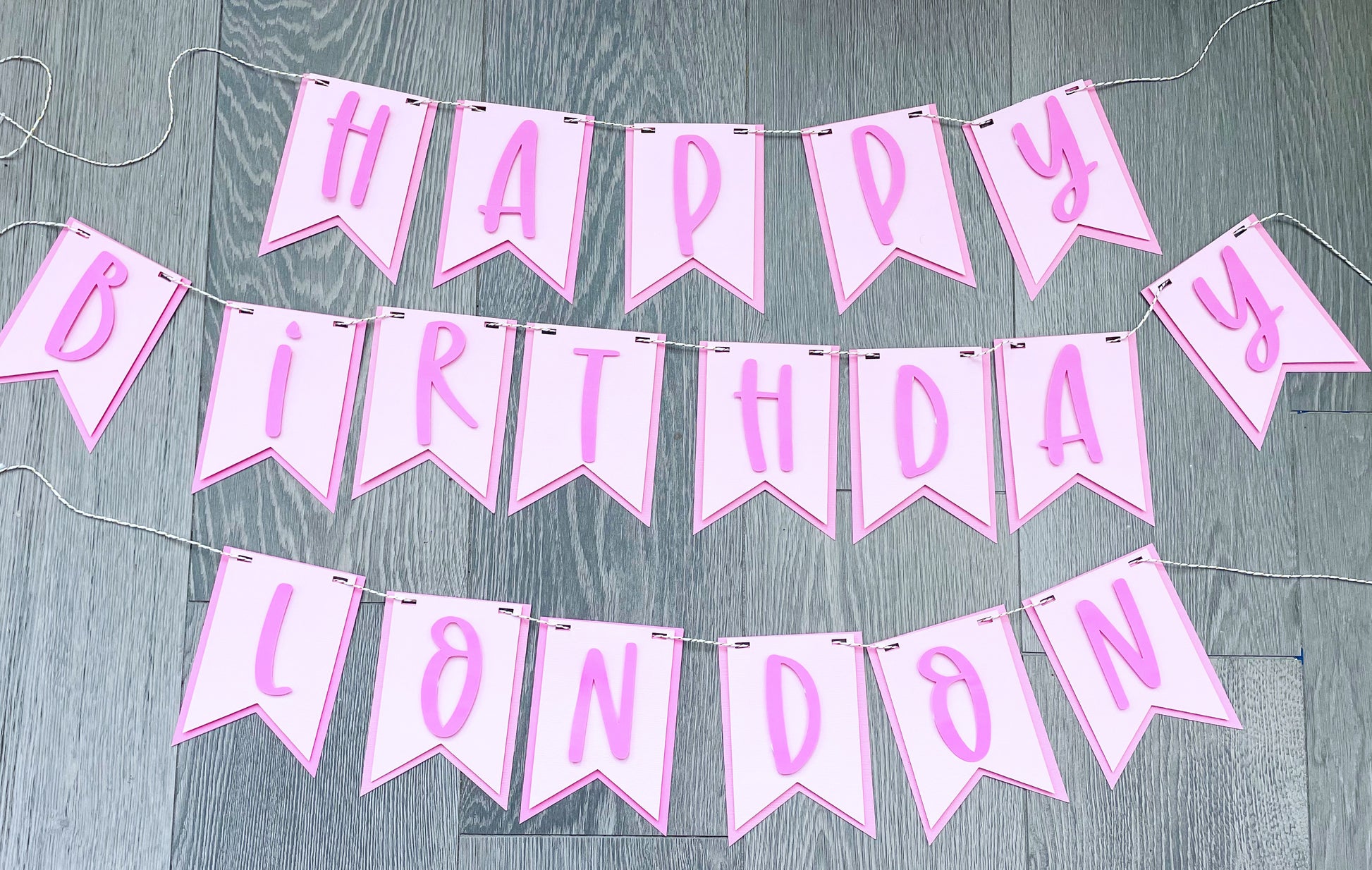 pink birthday banner