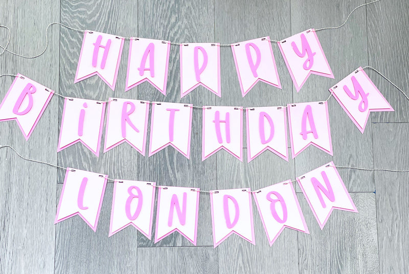 Happy Birthday Banner| Pink