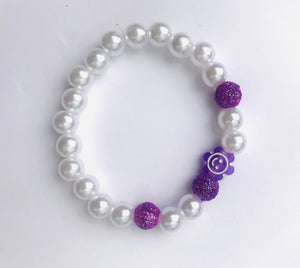 Friendship Bracelet- Purple Flower