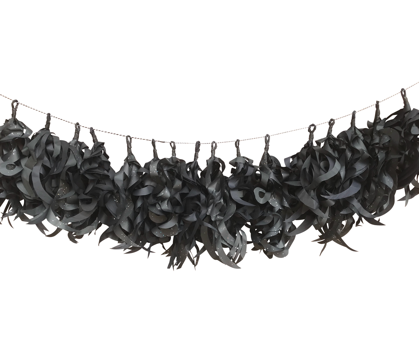 Black rhinestone tissue paper garland