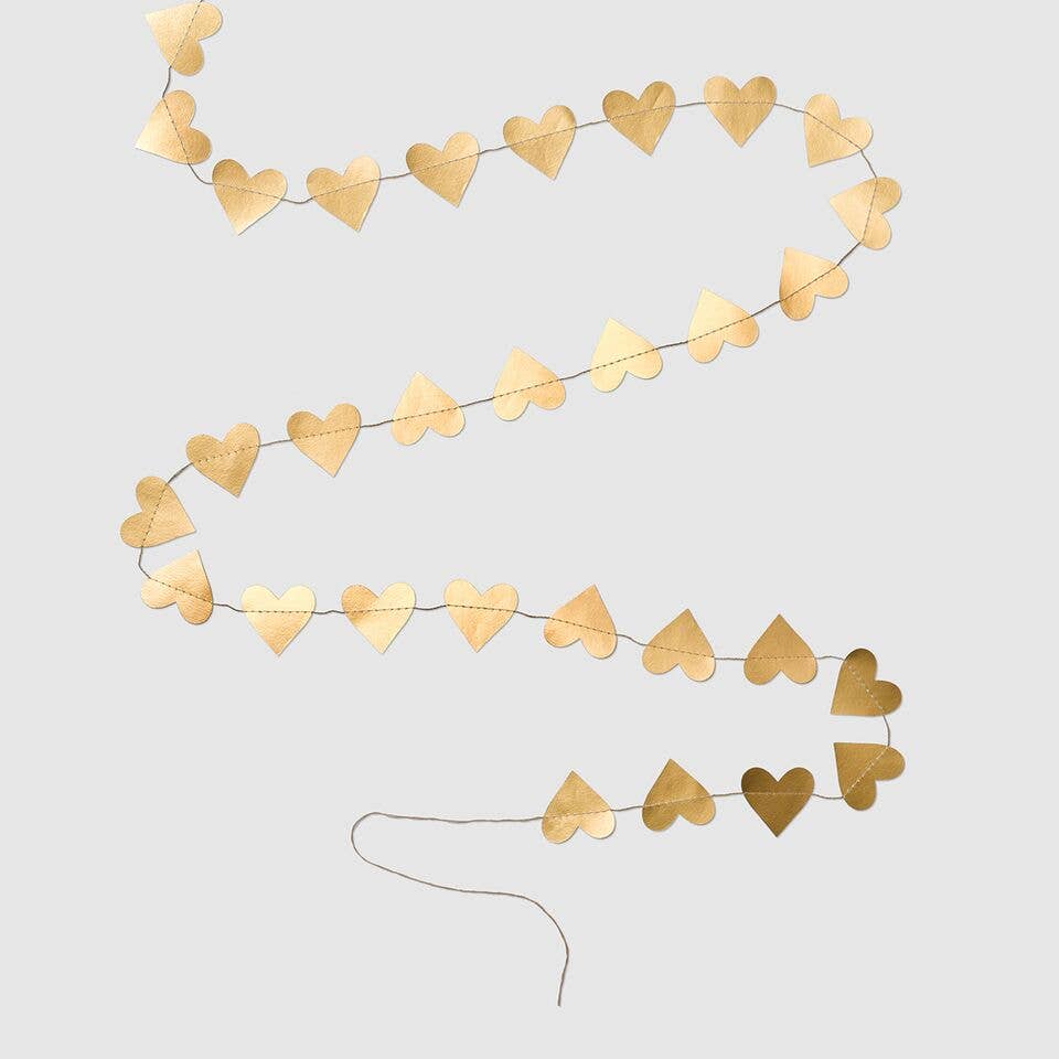 Heart Banner-Metallic Gold