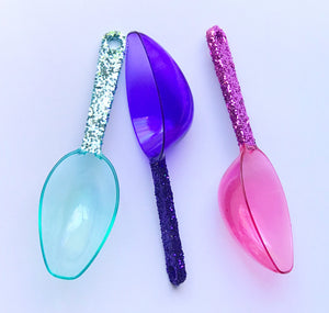 pink glitter candy scoops