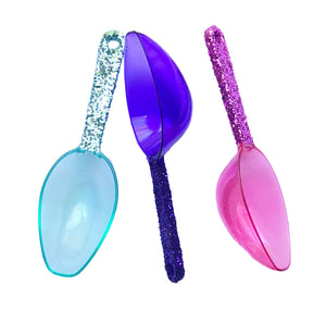 Plastic glitter candy scoops