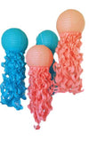 Caribbean Jellyfish lanterns-Turquoise and Coral