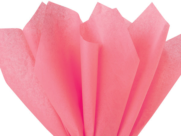 coral tissue paper made from recycled fibers