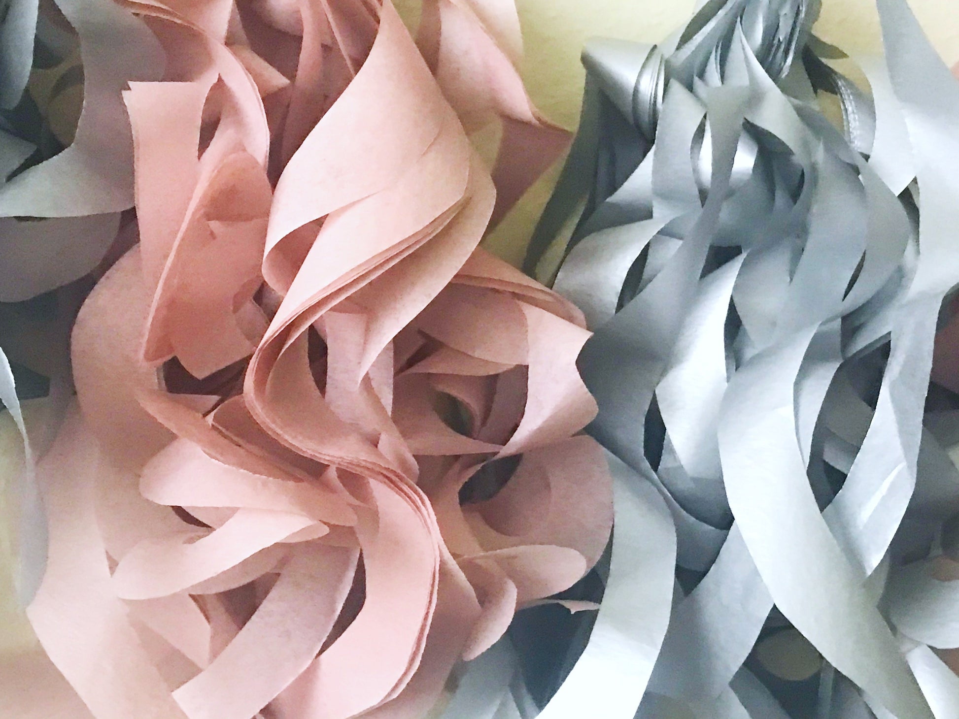 tissue tassel garland close up