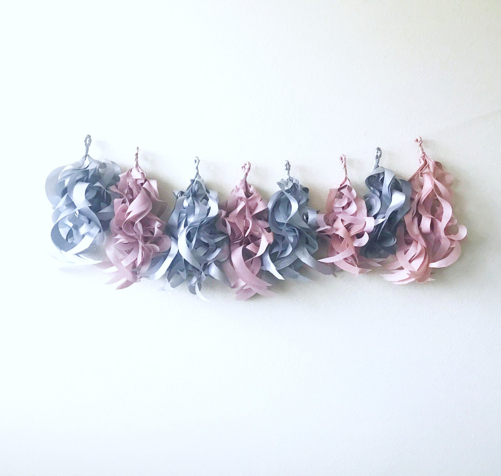 curly tissue tassel garland