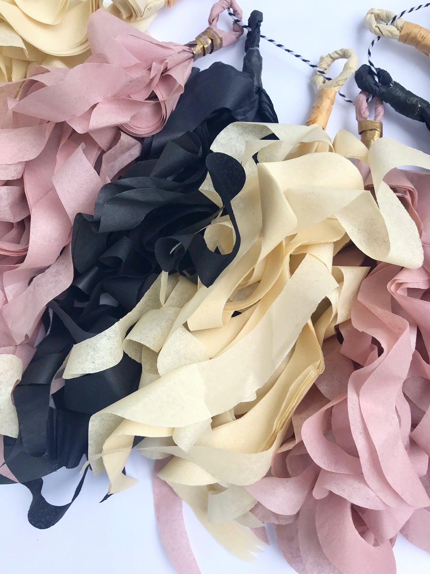 curly tassel garland recycled paper