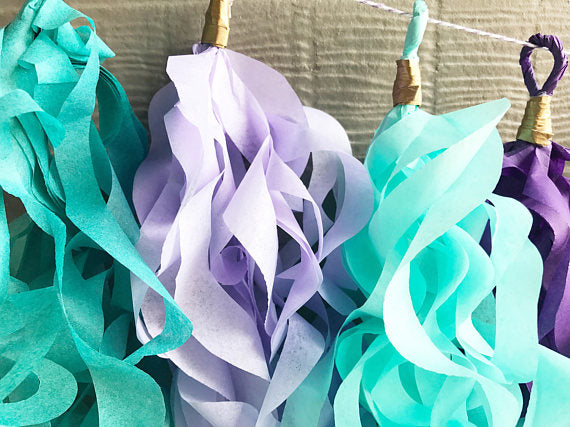 Curly tissue paper garland