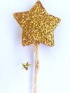 Gold star fairy wand in gold glitter