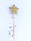Gold glitter star wand Fairy wand