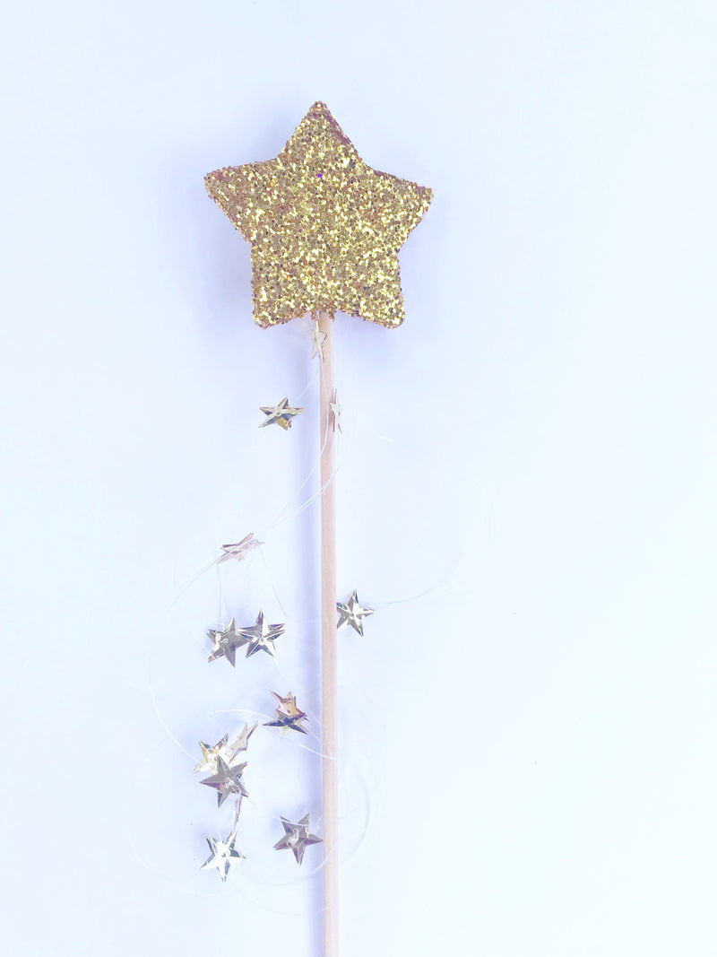 Gold Glitter Star Fairy Wand