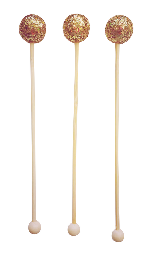 Gold Sparkle Drink Stirrers