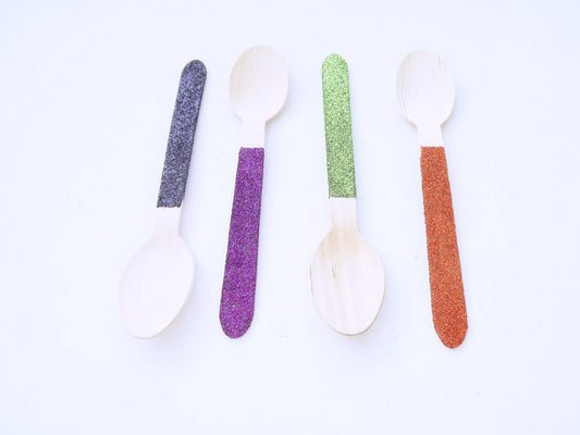 Halloween glitter wooden spoons