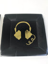 Metallic foil headphones paper plates in black
