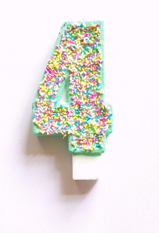 4th birthday ice cream sprinkle candle