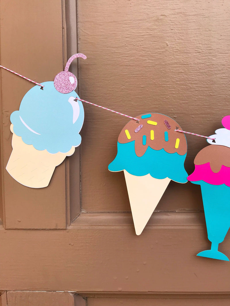 Ice cream party banner