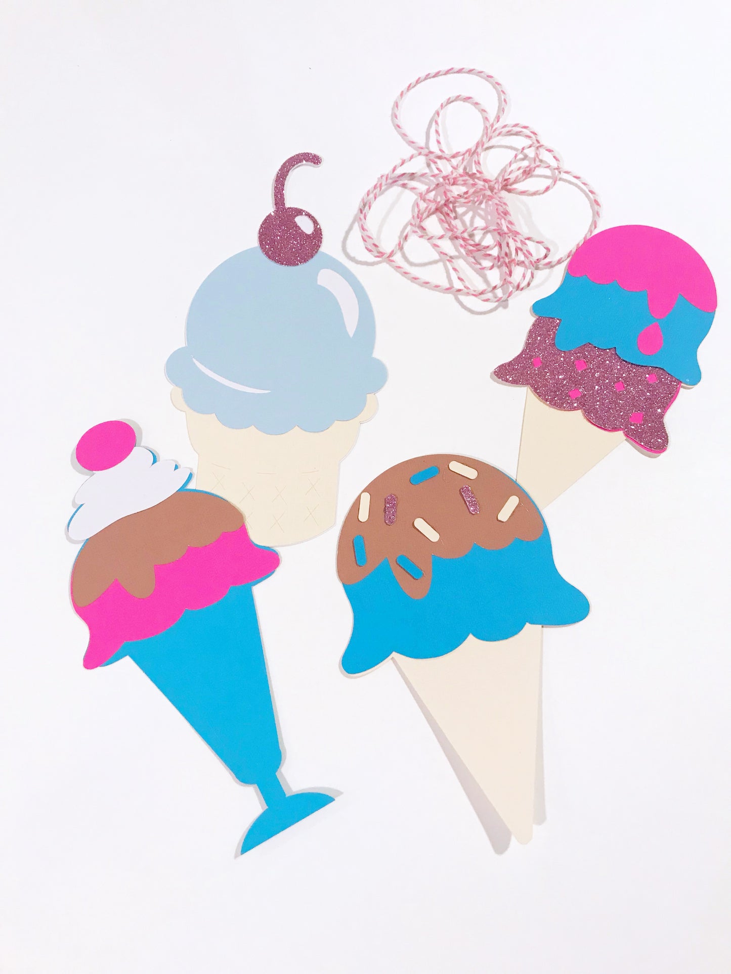 Ice cream garland banner  