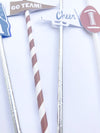 Super Bowl party straws and decoration