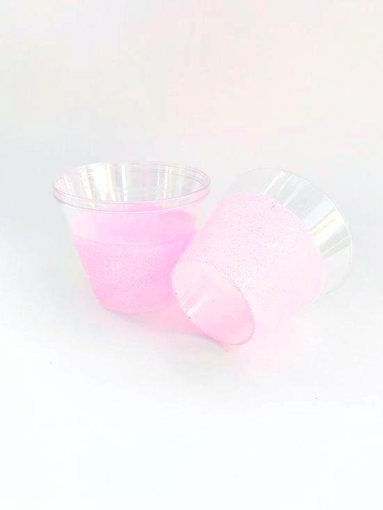 pink glitter plastic cups
