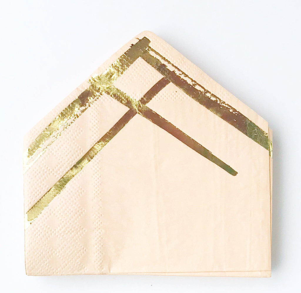 Peach and gold cocktail napkins by Harlow and gray