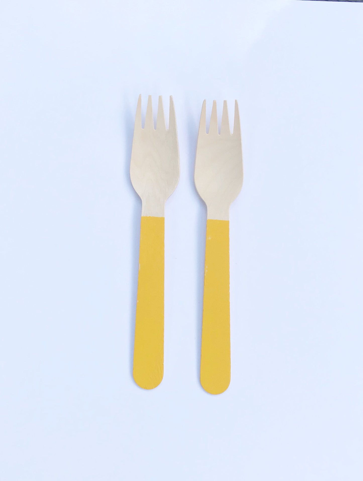 yellow forks