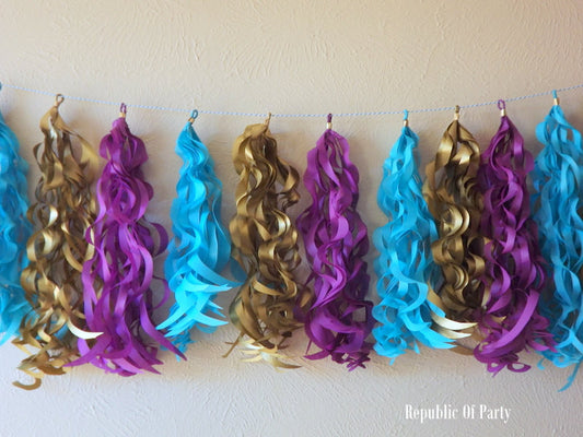 Curly Tassel Garland- Yum Plum