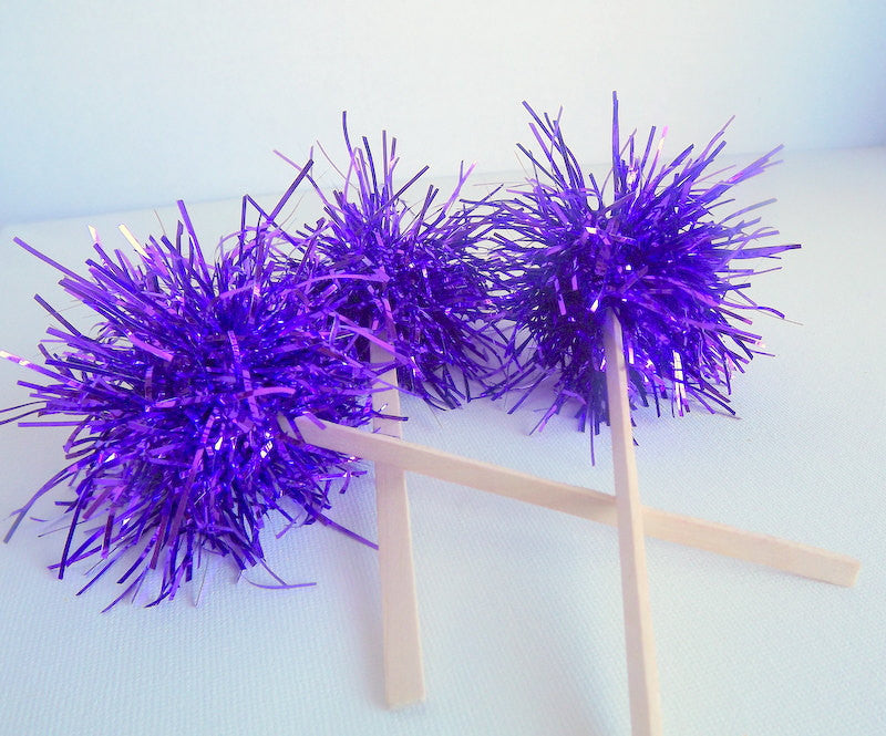 Purple Tinsel Drink Stirrers