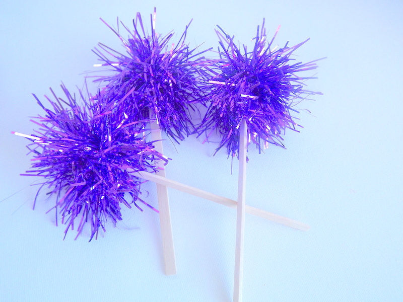 Purple Tinsel Drink Stirrers