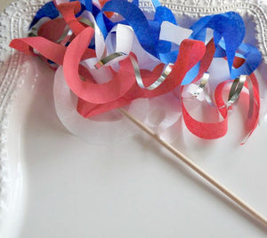 Paper Wand Streamers Red, White, Blue