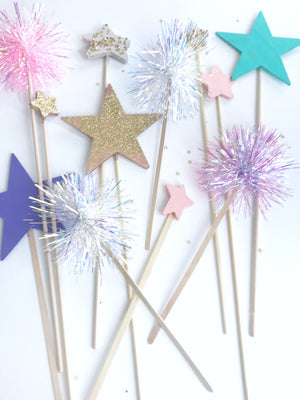 Star and Tinsel Cake Toppers