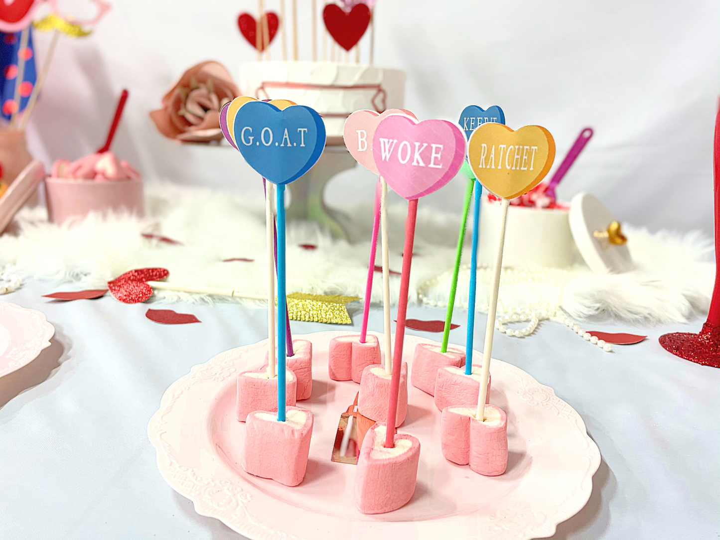 conversation heart toppers