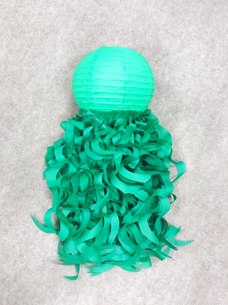 emerald green jellyfish paper lantern