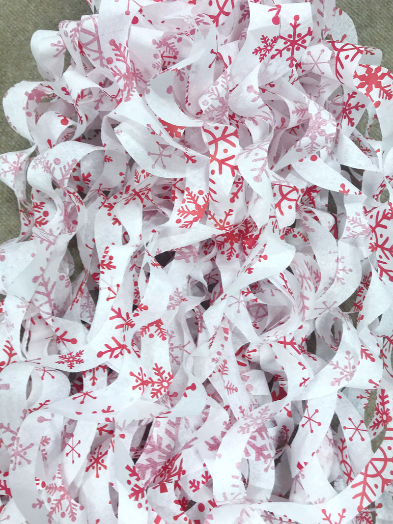 snowflake red and white paper